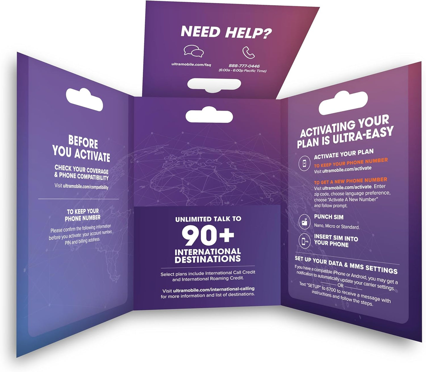 $49/mes. Plan telefónico prepago Ultra Mobile con llamadas, mensajes de texto y datos ilimitados (kit de tarjeta SIM)