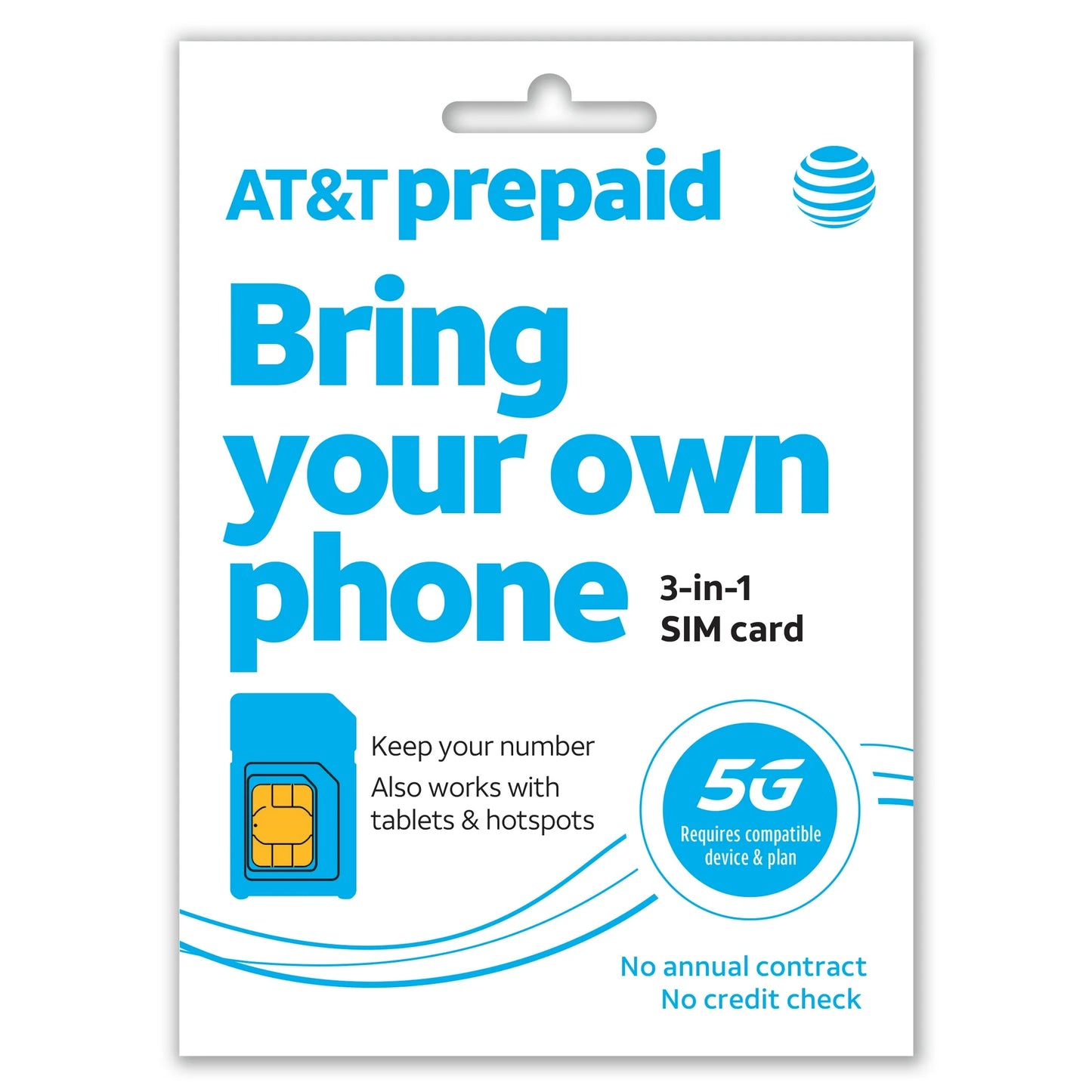 Sim Var ATT Prepago RFID DC Kit de Sim
