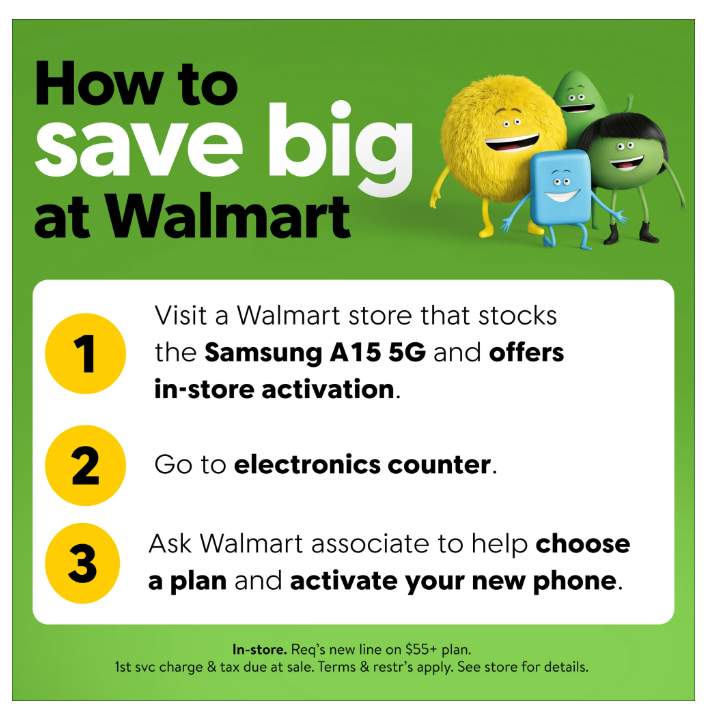 Cricket Wireless Samsung Galaxy A15 5G 64GB (Prepaid) Blue Black