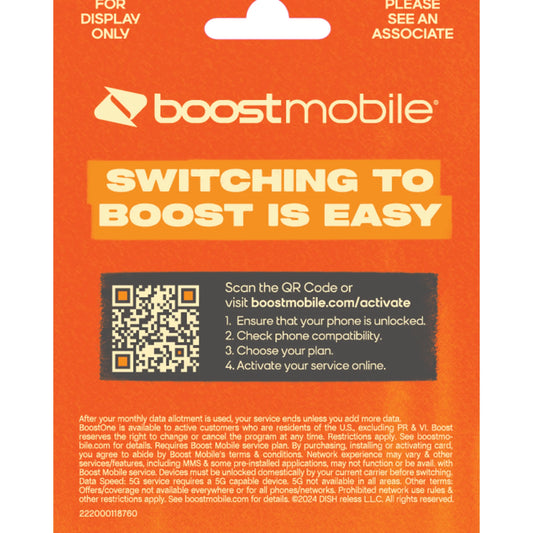 Boost Tarjeta SIM Precargada para Móvil Trae Tu Propio Dispositivo, Plan de 3 Meses: Llamada/texto Ilimitado, 3GB de Datos