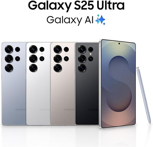 SAMSUNG Teléfono celular Galaxy S25 Ultra, 512 GB, teléfono inteligente AI, Android desbloqueado, cámara AI, procesador rápido, batería de larga duración, 2025, negro titanio